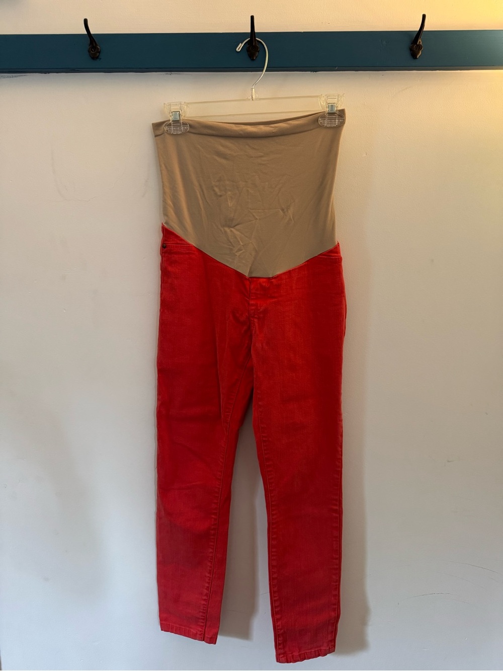 Pea in The Pod Coral Stretch Jeggings Pants XS w/ Full Panel